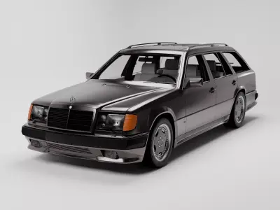 Mercedes Benz AMG Hammer Wagon 1987 Low-poly 3D model