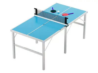 Foldable IndoorOutdoor Table Tennis Table with Paddles and Balls 3D model
