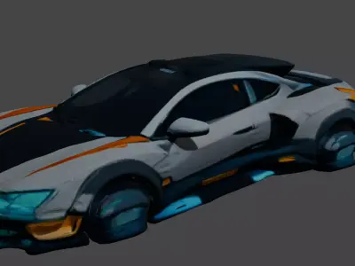 Low Poly SciFi Car 3D Model 3D model