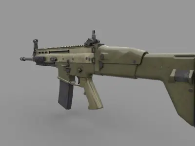 FN SCAR L RIFLE PBR Low-poly 3D model