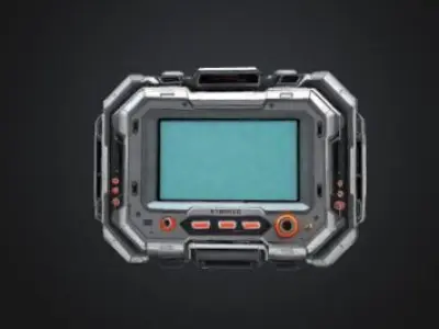 Sci Fi Gaming Console for Realistic Games and Animations Low-poly 3D model