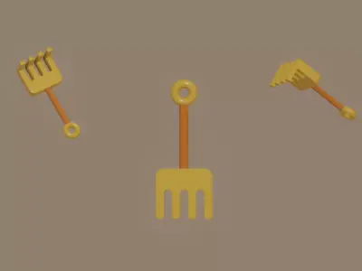 Toy Rake 3D model