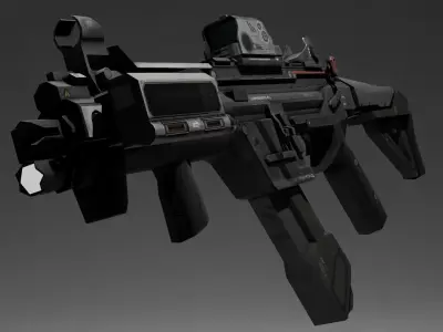 Sci-fi Submachine Gun  Game Ready  - R97 Low-poly 3D model