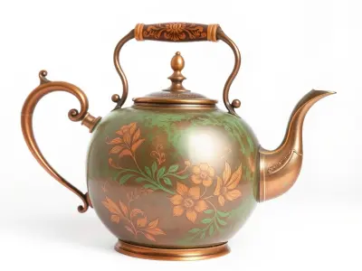 Antique Ornate Teapot D Model Pack Low-poly 3D model
