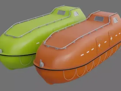 Lifeboat 1A Low-poly 3D model