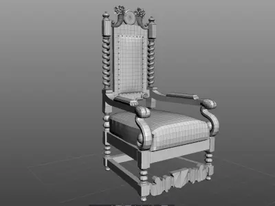 Antique Throne Chair 3D model