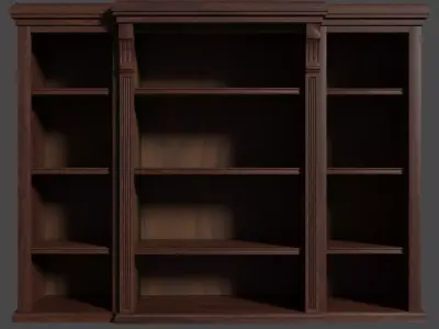 1910s Walnut Bookcase Free 3D model