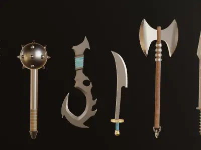  collection of swords Low-poly 3D model
