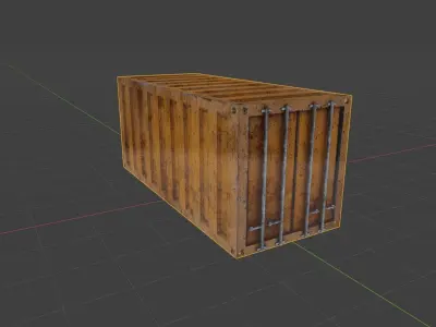 simple low poly cargo container 6m lenght game assets  Low-poly 3D model