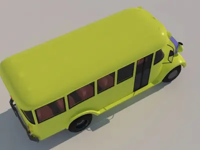 Cartoon school bus Low-poly 3D model purchase