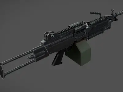 M249 SAW Low-poly 3D model