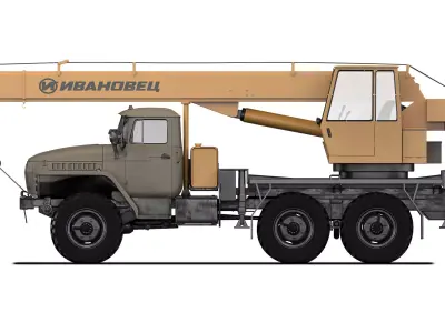 Ural 4320 KS-3574 1990 3D model