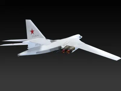 TU160 Low-poly 3D model