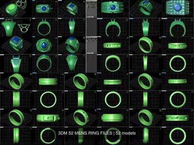3DM 52 MENS RING FILES 3D Model Pack