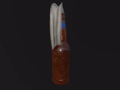 Molotov cocktail Low-poly 3D model