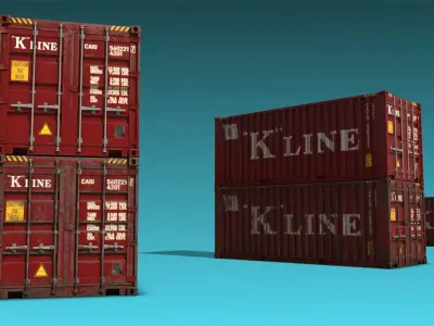 Shipping Container 09 Low-poly 3D model