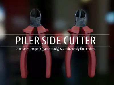 Piler Side Cutter - 2 version - Low-poly 3D model