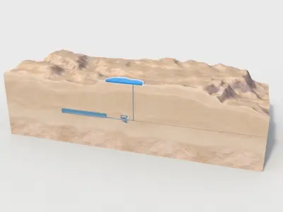 Pumped Storage Hydro Electric Power Plant 3D model purchase