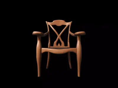 3d Render Cross-back Chair With Elegant Cross-back Design  3D model purchase