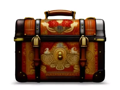 Antique Ornate Treasure Chest Low-poly 3D model