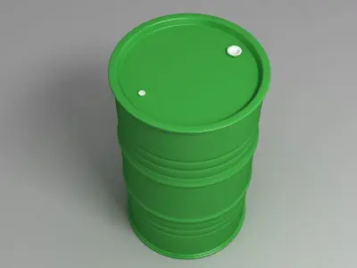 Metal Barrel Clean green 3D model