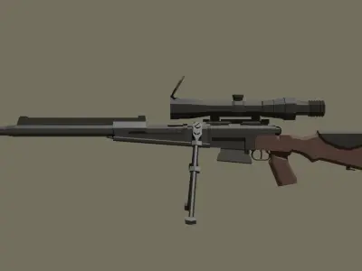 FR F2 sniper rifle Low-poly 3D model