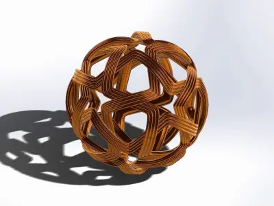 Complex Woven Ball 3D print model