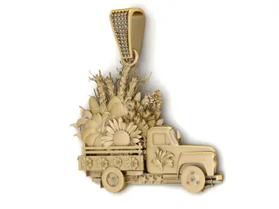 VEGETABLE TRUCK PENDANT 3D PRINTABLE MODEL 3D print model