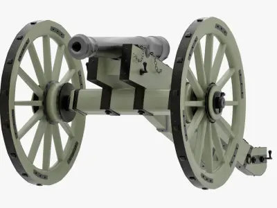 Old Six Pounder Cannon 3D model