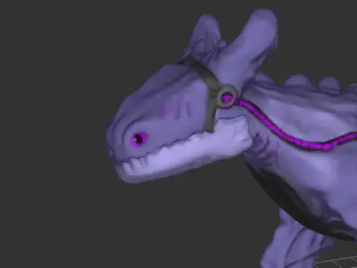 Plasma Dragon With Saddle Low-poly 3D model