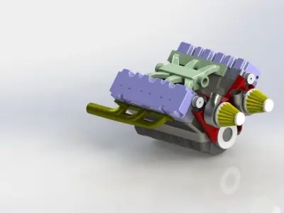 v6 Engine 3D model
