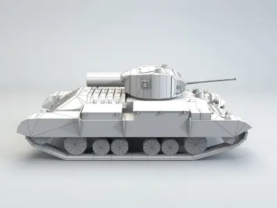 Low Poly Valentine Mk III Infantry Tank Low-poly 3D model