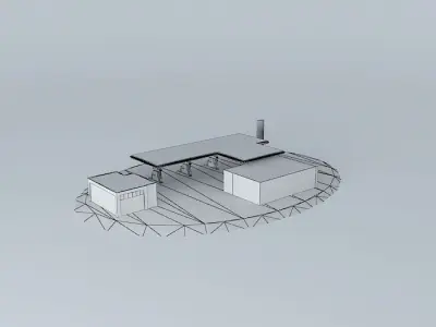 Fuel &amp; Retail station "In fast" Latvia Riga Muk... Free 3D model