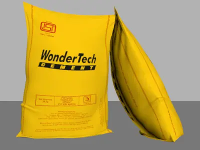Cement Bag 3D model for Game or factory 3D Still or Walkthrough 3D model