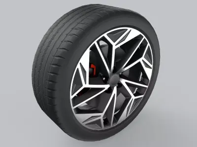 Car Wheel Game Ready Low-poly 3D model