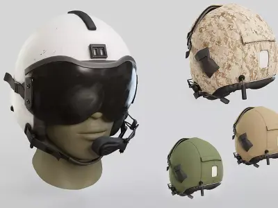 Gentex HGU-84P Rotary Wing Helmet Low-poly 3D model
