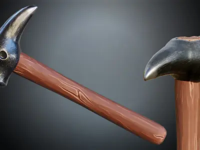 Blacksmith Hammer Low-poly 3D model