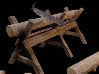 Saw stand Low-poly 3D model