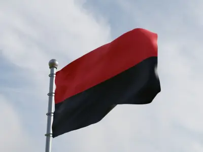 Animated Ukrainian flags 3D model