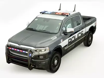 Police Dodge Ram 1500 2023 Low-poly 3D model