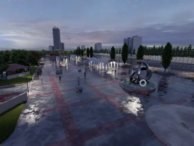 Master park-Regional park project-Private Park Landscape 3D model buy