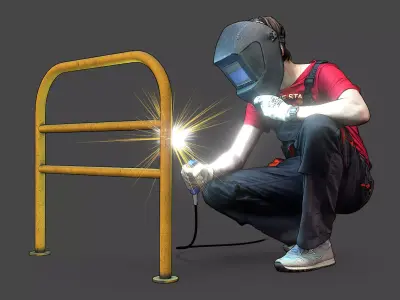 Stylized Welder Character 3D model
