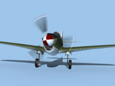 Curtiss P-40N Warhawk V02 USAAF  3D model
