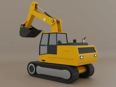 Crawler Excavator - Heavy Vehicle Free low-poly 3D model