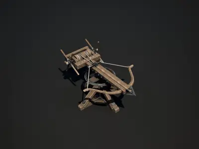 Medieval Siege Weapon - Ballista Low-poly 3D model