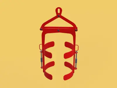 VERTICAL DRUM LIFTER TONGS SCISSOR GRIPPER LIFTING CLAMP GRAB 3D model