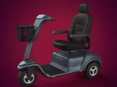 Generic Mobility Scooter -- Three Wheeler -- Wheelchair Low-poly 3D model
