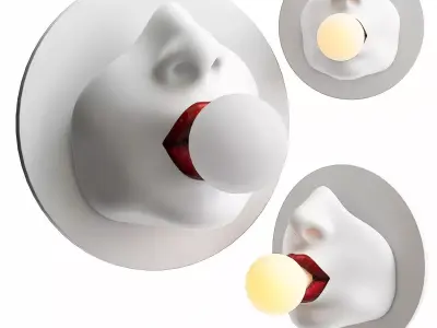 Sconce Bulb in the Mouth Wall lamp 3D model