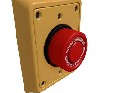 Industrial Emergency Stop Button 3D model