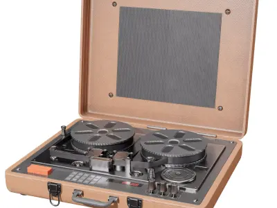 Reel to Reel Tape Player Pecorder  Protable  Low-poly 3D model